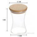 Hourglass-Shaped Glass Jar with Bamboo lid